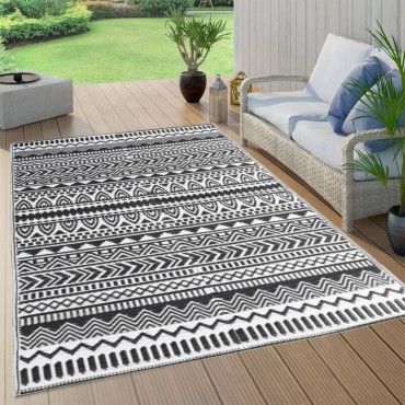 vidaXL Χαλί εξωτερικού χώρου ARAKIL Μαύρο 140x200 cm PP