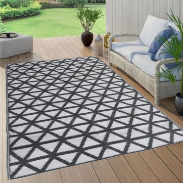 vidaXL Χαλί εξωτερικού χώρου ARAKIL Μαύρο 140x200 cm PP