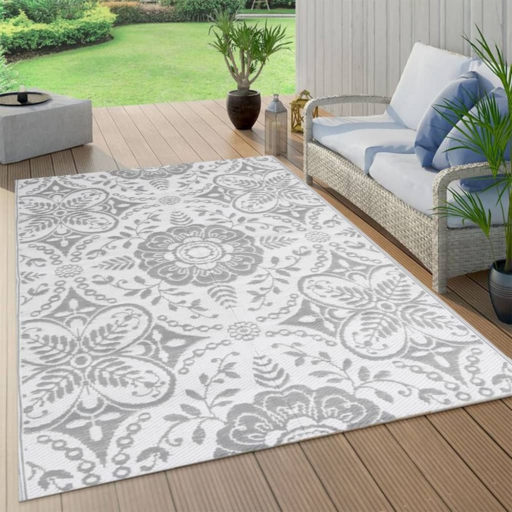 vidaXL Χαλί εξωτερικού χώρου ARAKIL Ανοιχτό γκρι 140x200 cm PP