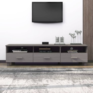 vidaXL Έπιπλο Τηλεόρασης HAMAR Αν. Γκρι 158x40x40cm Μασίφ Ξύλο Πεύκου