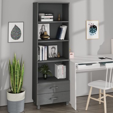 vidaXL Ραφιέρα HAMAR Σκ. Γκρι 60x35x180cm από Μασίφ Ξύλο Πεύκου 1 τεμ.