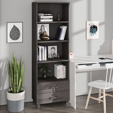 vidaXL Ντουλάπι HAMAR Αν. Γκρι 60x35x180cm Μασίφ Ξύλο Πεύκου 1 τεμ.