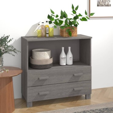 vidaXL Ντουλάπι HAMAR Αν. Γκρι 85x35x80cm από Μασίφ Ξύλο Πεύκου 1 τεμ.