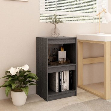 vidaXL Βιβλιοθήκη Γκρι 40x30x71,5cm από Μασίφ Ξύλο Πεύκου 1 τεμ.
