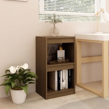 vidaXL Βιβλιοθήκη Καφέ Μελί 40x30x71,5cm από Μασίφ Ξύλο Πεύκου 1 τεμ.