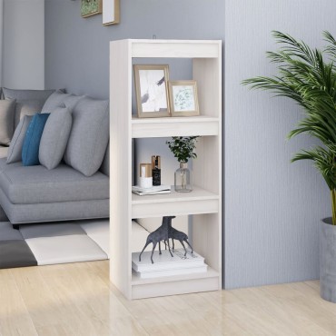 vidaXL Βιβλιοθήκη/Διαχωριστικό Χώρου Λευκό 40x30x103,5cm Ξύλο Πεύκου 1 τεμ.