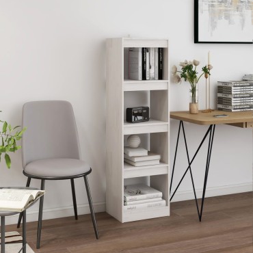vidaXL Βιβλιοθήκη/Διαχωριστικό Χώρου Λευκό 40x30x135,5cm Ξύλο Πεύκου 1 τεμ.