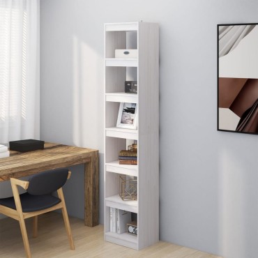 vidaXL Βιβλιοθήκη/Διαχωριστικό Χώρου Λευκό 40x30x199cm Ξύλο Πεύκου 1 τεμ.