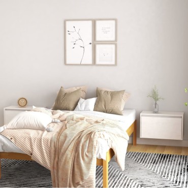 vidaXL Ντουλάπια Τοίχου 2 τεμ. Λευκά 60x30x35cm από Μασίφ Ξύλο Πεύκου