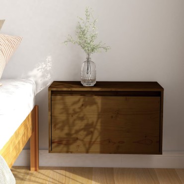 vidaXL Ντουλάπι Τοίχου Καφέ Μελί 60x30x35cm Μασίφ Ξύλο Πεύκου 1 τεμ.