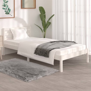 vidaXL Πλαίσιο Κρεβατιού Λευκό 90x190cm από Ξύλο Πεύκου 3FT Single 1 τεμ. - Μονό
