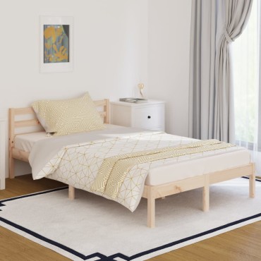 vidaXL Πλαίσιο Κρεβατιού 120x200cm από Μασίφ Ξύλο Πεύκου 1 τεμ. - Μονό