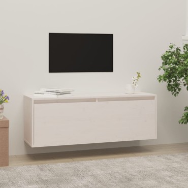 vidaXL Ντουλάπι Τοίχου Λευκό 100x30x35cm από Μασίφ Ξύλο Πεύκου 1 τεμ.