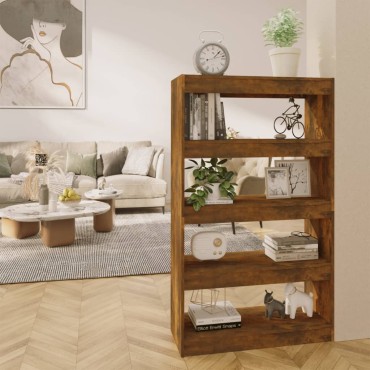 vidaXL Βιβλιοθήκη/Διαχωρ. Χώρου Καπνιστή Δρυς 80x30x135cm Επεξ. Ξύλο 1 τεμ.