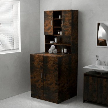 vidaXL Ντουλάπι Πλυντηρίου Καπνιστός Δρυς 71 x 71,5 x 91,5 εκ.