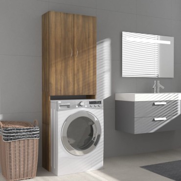 vidaXL Ντουλάπι Πλυντηρίου Καφέ Δρυς 64 x 25,5 x 190 εκ.