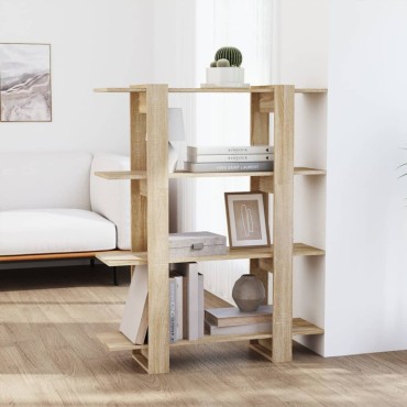vidaXL Βιβλιοθήκη/Διαχωριστικό Χώρου Sonoma Δρυς 100x30x123,5cm 1 τεμ.