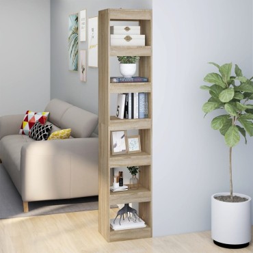 vidaXL Βιβλιοθήκη/Διαχωριστικό Χώρου Sonoma Δρυς 40x30x198cm 1 τεμ.