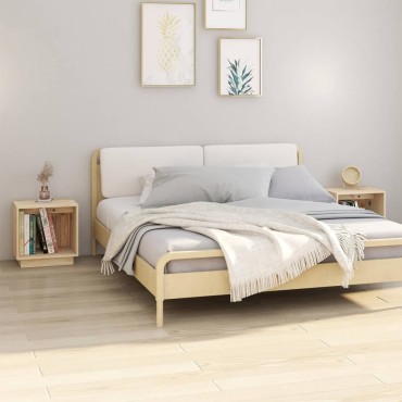 vidaXL Κομοδίνα 2 τεμ. 40x30x40cm από Μασίφ Ξύλο Πεύκου