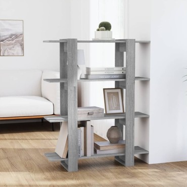 vidaXL Βιβλιοθήκη/Διαχωριστικό Χώρου Γκρι Sonoma 100x30x123,5cm 1 τεμ.