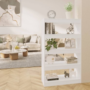 vidaXL Βιβλιοθήκη/Διαχωριστικό Χώρου Λευκό 80x30x135cm Επεξ. Ξύλο 1 τεμ.