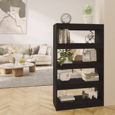 vidaXL Βιβλιοθήκη/Διαχωρ. Χώρου Μαύρο 80x30x135cm Επεξεργ. Ξύλο 1 τεμ.
