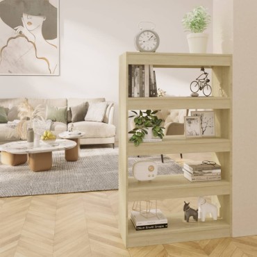 vidaXL Βιβλιοθήκη/Διαχωρ. Χώρου Sonoma Δρυς 80x30x135cm Επεξ. Ξύλο 1 τεμ.