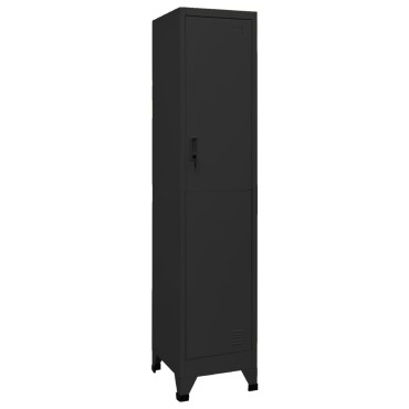vidaXL Φοριαμός Μαύρος 38x45x180cm Ατσάλινος 1 τεμ.