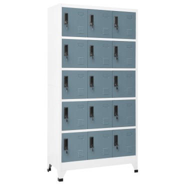 vidaXL Φοριαμός Ανοιχτό Γκρι & Σκούρο Γκρι 90x40x180cm Ατσάλινος 1 τεμ.