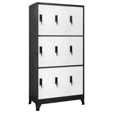 vidaXL Φοριαμός Ανθρακί και Λευκός 90x45x180cm Ατσάλινος 1 τεμ.