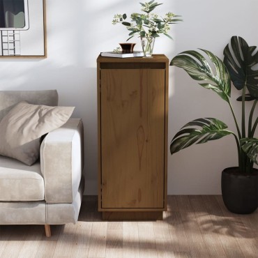 vidaXL Ντουλάπι Καφέ Μελί 31,5x34x75cm από Μασίφ Ξύλο Πεύκου 1 τεμ.