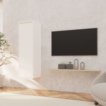 vidaXL Ντουλάπι Τοίχου Λευκό 30x30x100cm από Μασίφ Ξύλο Πεύκου 1 τεμ.