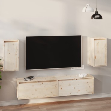 vidaXL Ντουλάπια Τοίχου 2 τεμ. 30x30x60cm από Μασίφ Ξύλο Πεύκου