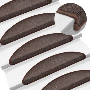 vidaXL Πατάκια Σκάλας 10 τεμ. Coffee Brown 56x17x3 εκ.