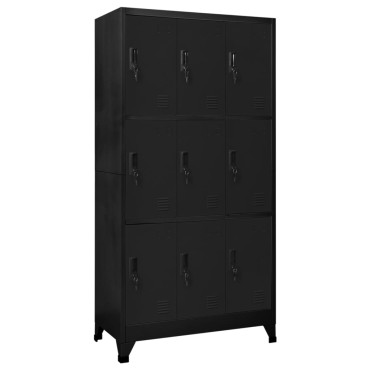 vidaXL Φοριαμός Μαύρος 90x45x180cm Ατσάλινος 1 τεμ.