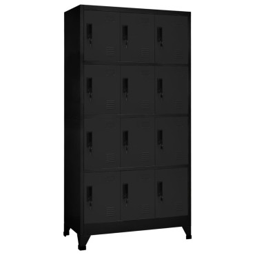 vidaXL Φοριαμός Μαύρος 90x45x180cm Ατσάλινος 1 τεμ.