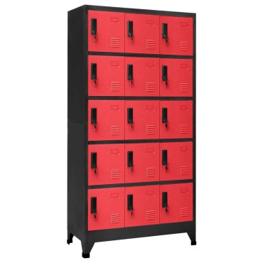 vidaXL Φοριαμός Ανθρακί και Κόκκινο 90x40x180cm Ατσάλινος 1 τεμ.