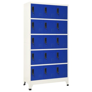 vidaXL Φοριαμός Γκρι και Μπλε 90x40x180cm Ατσάλινος 1 τεμ.