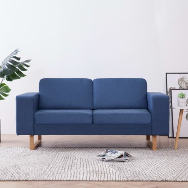 vidaXL Καναπές Διθέσιος Μπλε Υφασμάτινος 156x82x75cm 1 τεμ.