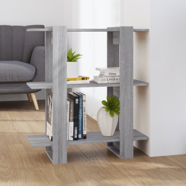 vidaXL Βιβλιοθήκη/Διαχωριστικό Χώρου Γκρι Sonoma 80x30x87cm 1 τεμ.
