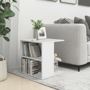 vidaXL Τραπέζι Βοηθητικό Λευκό 45x45x48cm Επεξ. Ξύλο 1 τεμ.