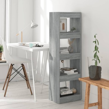 vidaXL Βιβλιοθήκη/Διαχωριστικό Χώρου Γκρι Sonoma 40x30x135cm 1 τεμ.