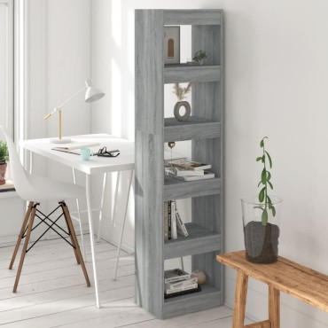 vidaXL Βιβλιοθήκη/Διαχωριστικό Χώρου Γκρι Sonoma 40x30x166cm 1 τεμ.