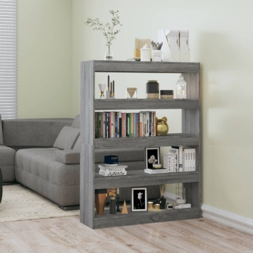 vidaXL Βιβλιοθήκη/Διαχωριστικό Χώρου Γκρι Sonoma 100x30x135cm 1 τεμ.