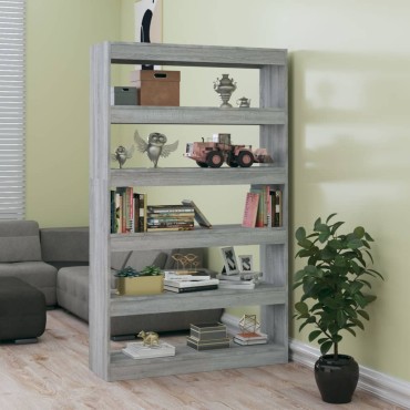 vidaXL Βιβλιοθήκη/Διαχωριστικό Χώρου Γκρι Sonoma 100x30x166cm 1 τεμ.