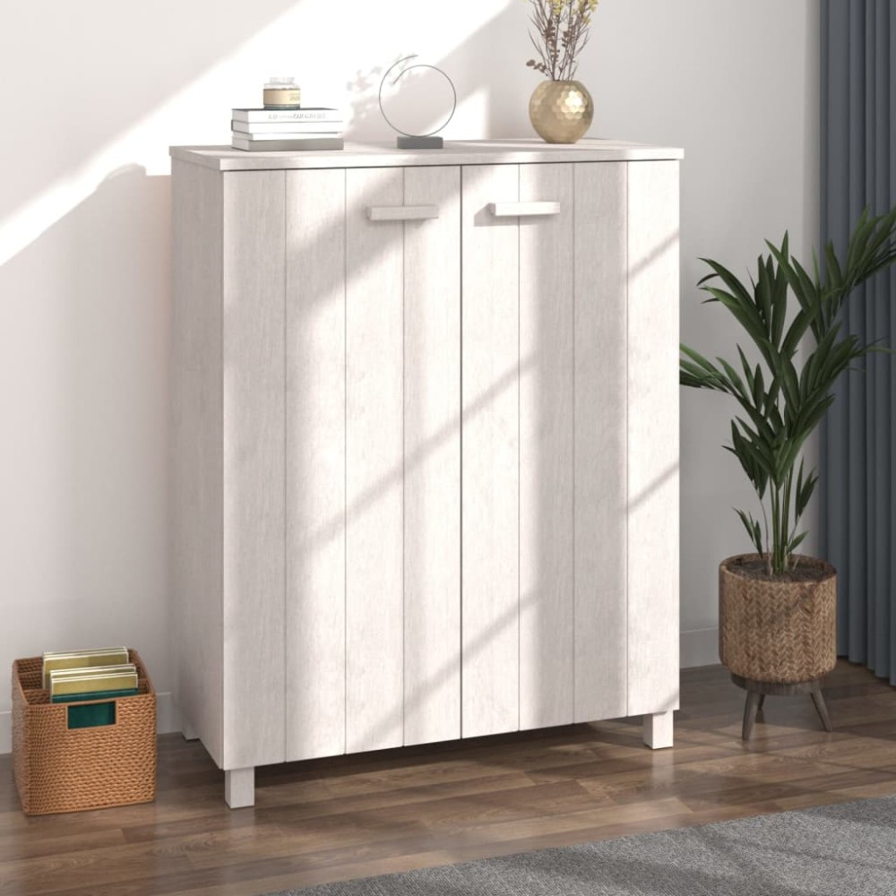 vidaXL Παπουτσοθήκη HAMAR Λευκή 85x40x108cm από Μασίφ Ξύλο Πεύκου