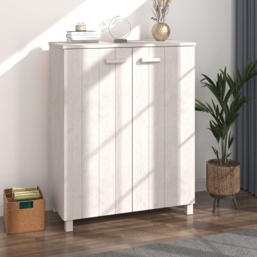 vidaXL Παπουτσοθήκη HAMAR Λευκή 85x40x108cm από Μασίφ Ξύλο Πεύκου