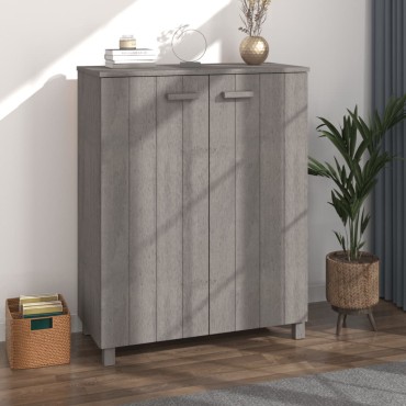 vidaXL Παπουτσοθήκη HAMAR Αν. Γκρι 85x40x108cm Μασίφ Ξύλο Πεύκου