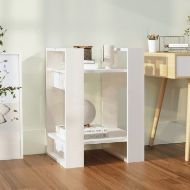 vidaXL Βιβλιοθήκη/Διαχωριστικό Χώρου Λευκό 41x35x57cm Μασίφ Πεύκο 1 τεμ.