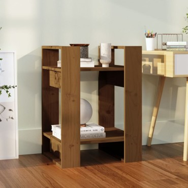 vidaXL Βιβλιοθήκη/Διαχωριστικό Χώρου Μελί 41x35x57cm Μασίφ Πεύκο 1 τεμ.